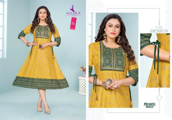 Mayra Mirakhi Rayon Ethnic Wear Anarkali Kurti Collection